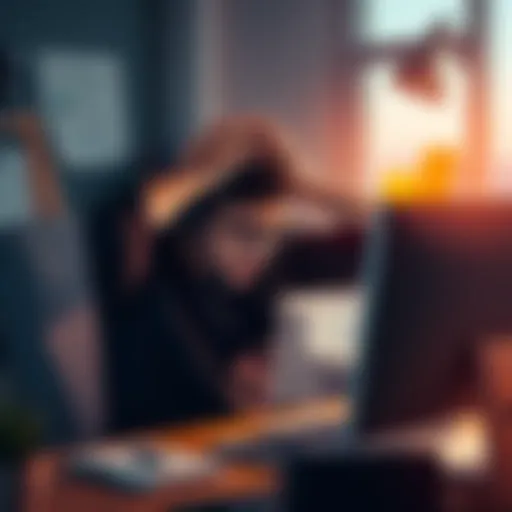 A frustrated individual sitting at a computer with their hands on their head, showing disappointment after a bad experience with online support.