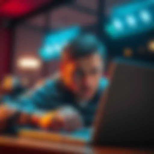 A person looking frustrated while deleting an online betting account on a laptop, showing their emotions about leaving the platform.