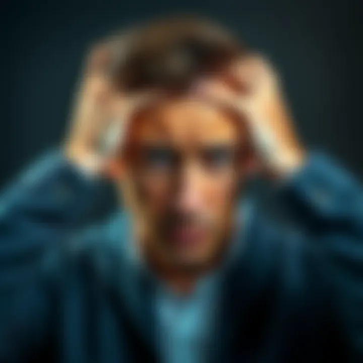 A person showing frustration with hands on their head, expressing disappointment over a recent loss