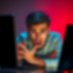 A person looking stressed and annoyed while trying to complete a verification process on a computer or mobile device.