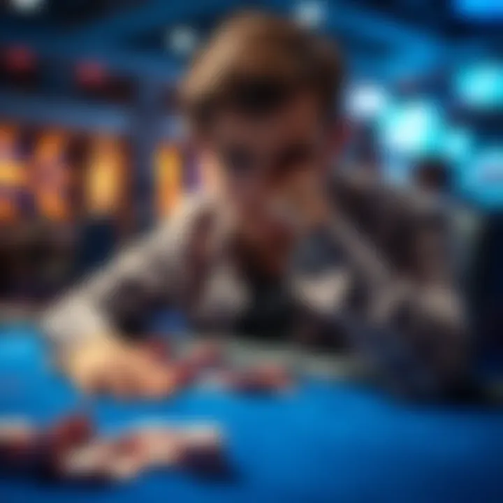A frustrated player sits at a gaming table with empty chips and a disappointed expression after losing $200.