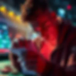 A disappointed gamer stares at lost betting slips, showing frustration after exceeding betting limits