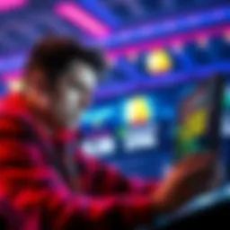 Player showing mixed emotions after cashout Frustrated player looking at winning amount on a screen, contemplating decisions in gambling