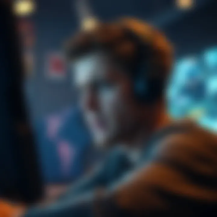A player showing frustration while looking at a game screen after a significant loss, conveying strong emotions, with a focus on their expression of anger and disappointment.