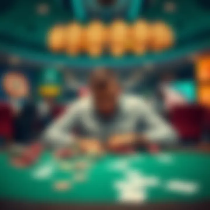 A player looks frustrated while seated at a gaming table, with casino chips and cards scattered around, expressing concerns about fairness in host bonuses.