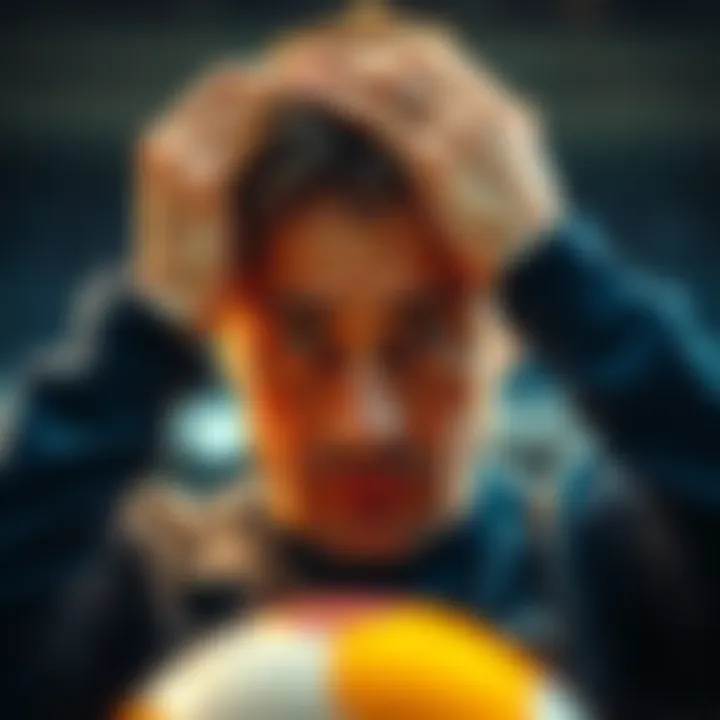 A person looking disappointed and frustrated after narrowly losing a game, with their hands on their head