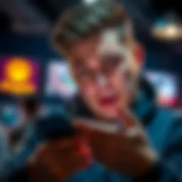 Player showing frustration while checking Prizepicks payout issues on his phone