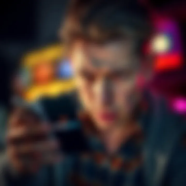 A frustrated person staring at a smartphone showing the PrizePicks app, confused about withheld winnings and bonus rules.