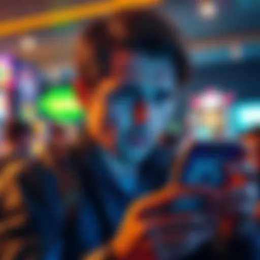 A person looking frustrated while checking their phone for a delayed payout from a gambling platform