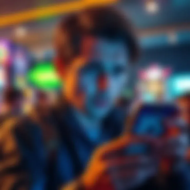 A person looking frustrated while checking their phone for a delayed payout from a gambling platform