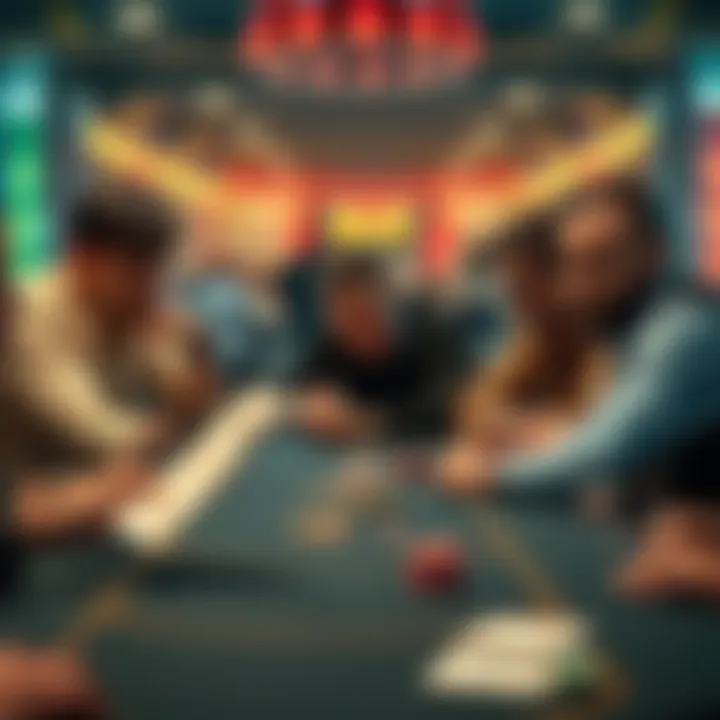 Group of players at a blackjack table looking upset as one player splits 20 against a 3