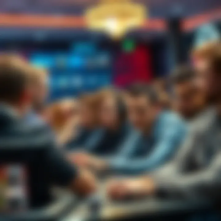 A group of frustrated players looking at their screens while gaming, indicating issues with free spins, showing expressions of disappointment and confusion.