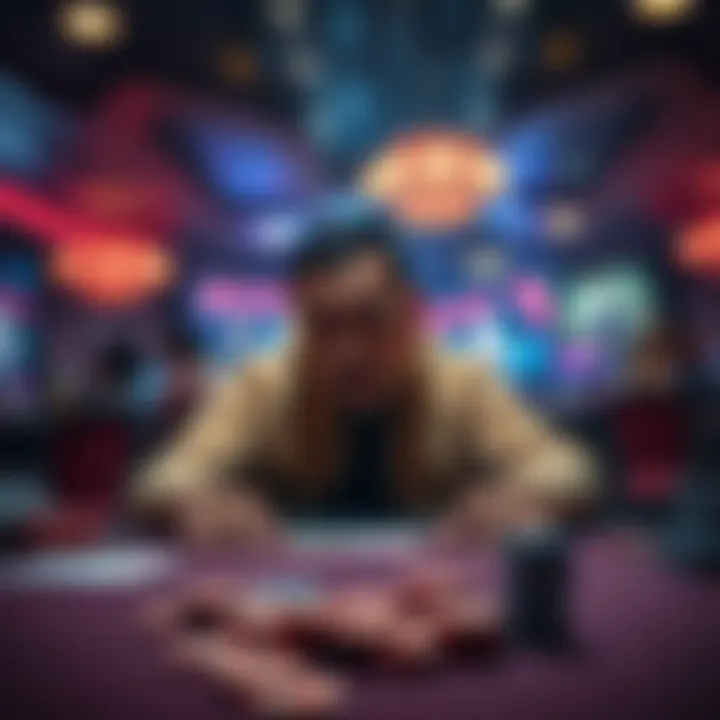 A player looks upset at a poker table with cards and chips, reflecting on losses in Double Board PlO Bomb Pots.