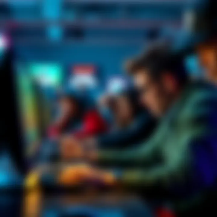Group of frustrated poker players facing issues on their computers due to geolocation problems