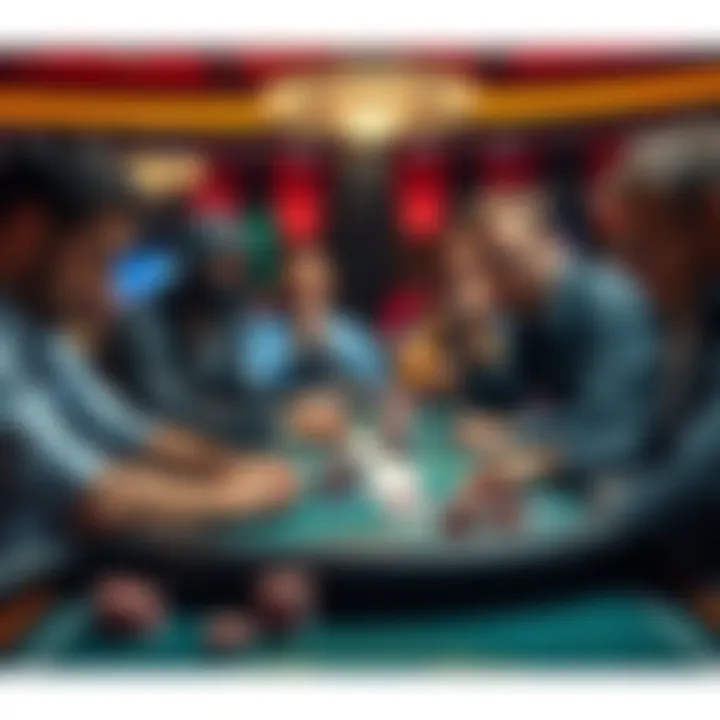 A group of frustrated poker players showing signs of disappointment and tension at a casino table.