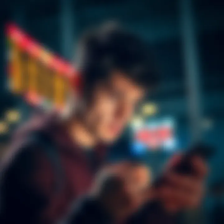 A person looking frustrated while checking their sports betting results on a mobile device