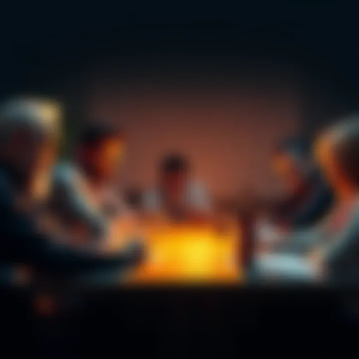Frustrated users discussing Stake Group of people expressing frustration over Stake's low monthly amount at a table