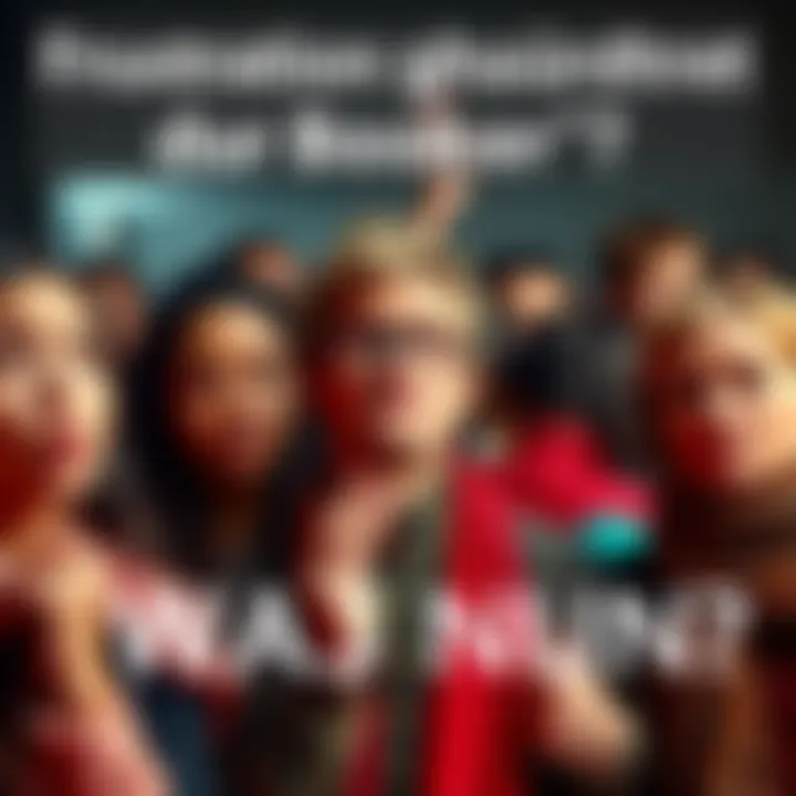 People feeling frustrated about recent action A group of people expressing disappointment and frustration in response to Booker's recent action, showing a range of emotions.