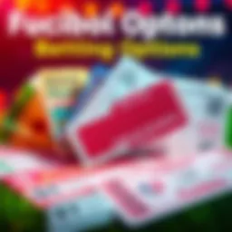 A colorful display of betting tickets and tips for Fucibol, showcasing various betting options like Main Plays and Parlay-Tickets, representing excitement and potential winnings.