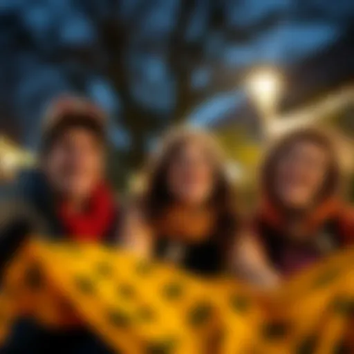 A group of friends enjoying a safe outdoor activity together, laughing and having fun while being mindful of safety.