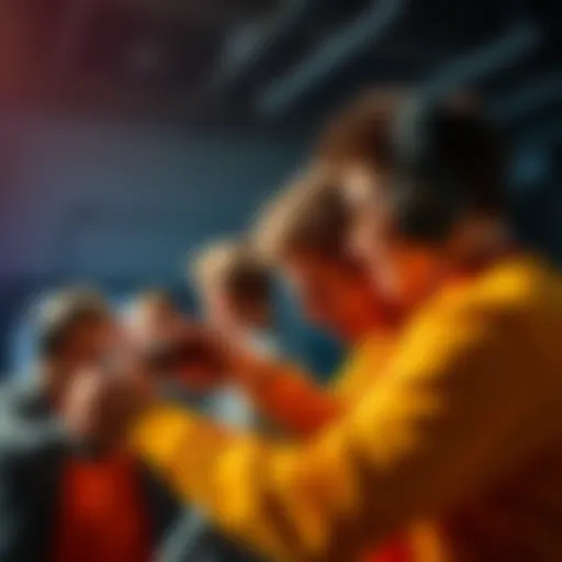 Participants focused on hitting a target in a fun competition