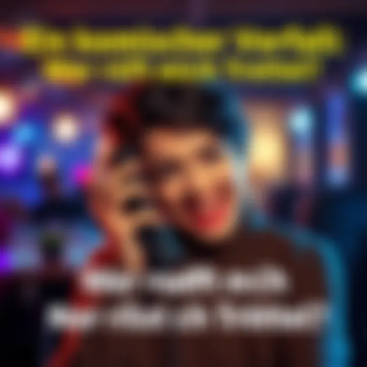 A surprised person holding a phone with a smile, laughing at an unexpected joke during a call