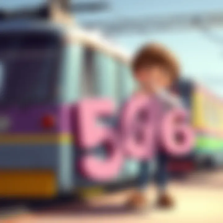 A cartoon depicting a train next to a person holding a large number, both smiling. Their playful interaction highlights the humor in comparing train figures and personal statistics.