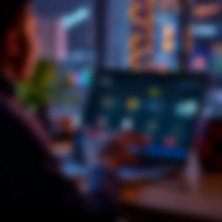 A person on a laptop exploring the Funrize platform, looking at bonus money and winnings options.