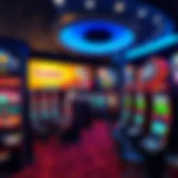 A modern casino filled with advanced gaming machines and digital screens, showcasing the latest gaming trends in Germany.