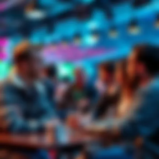 Group of people discussing sports betting trends and accountability in a casual setting