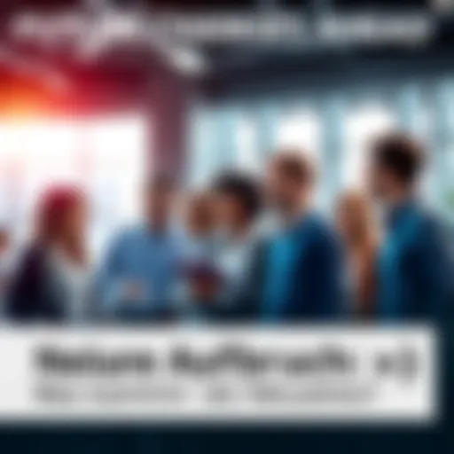 A group of diverse people discussing future plans and changes in a bright and modern setting