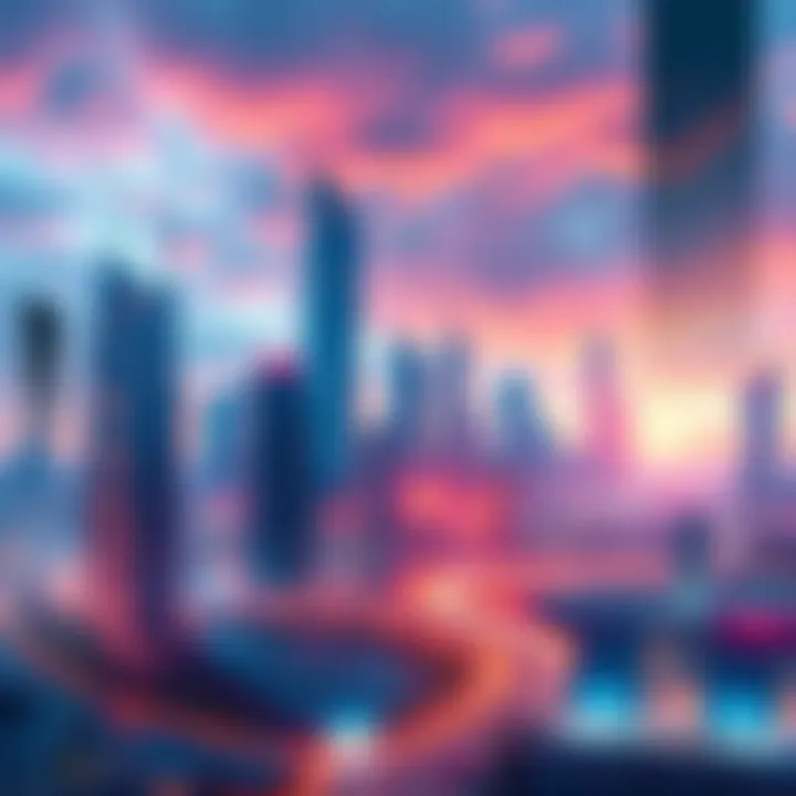 A futuristic city skyline showcasing advanced technology and urban growth