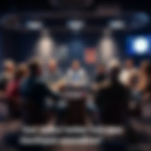 A diverse group of people sitting in a circle during a Gamblers Anonymous meeting, sharing their experiences and supporting each other.