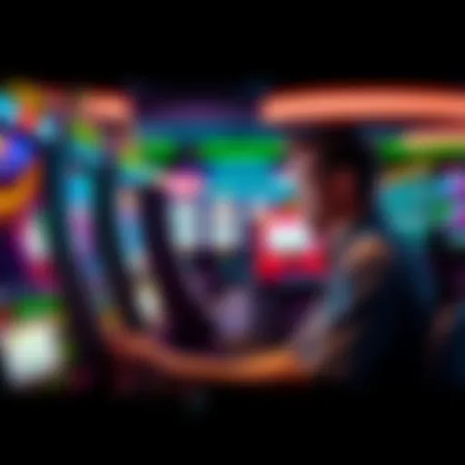 A person playing a slot machine with a thoughtful expression, reflecting on their gambling experience.