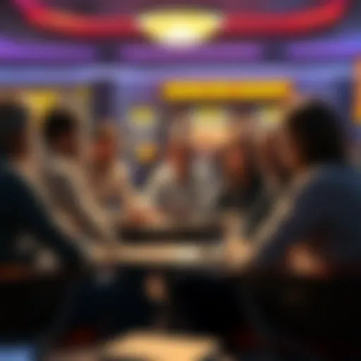 A group of people sitting in a circle discussing gambling addiction, with concerned expressions and open dialogue.