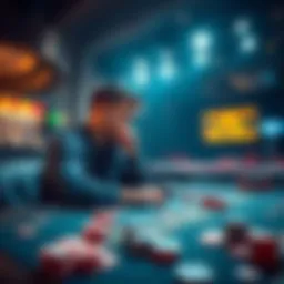 Gambling Bankroll Management A person contemplating how much money to bet while sitting at a gaming table with chips spread out