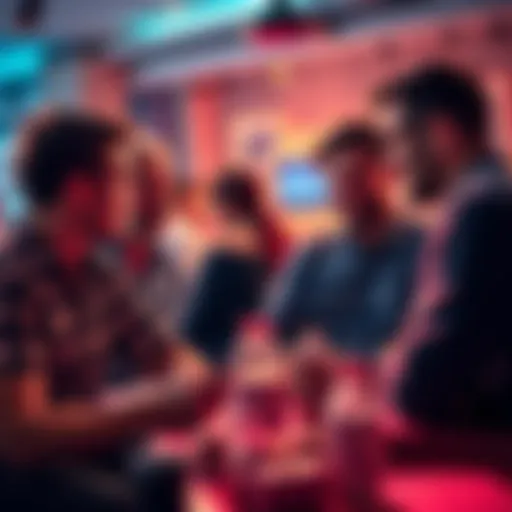 A group of people sharing stories about their experiences with gambling and debts in a casual setting.
