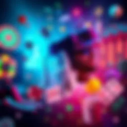 Exciting developments in gambling A collage of modern gambling technologies and trends like online casinos and virtual reality gaming