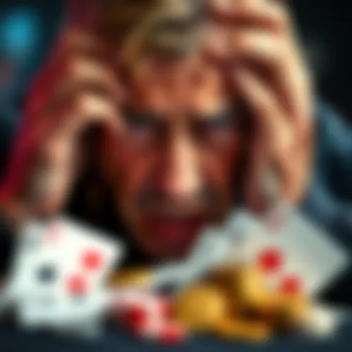 Gambling Losses A person looking distressed while holding empty playing cards and coins, reflecting the emotional pain of losing in gambling.
