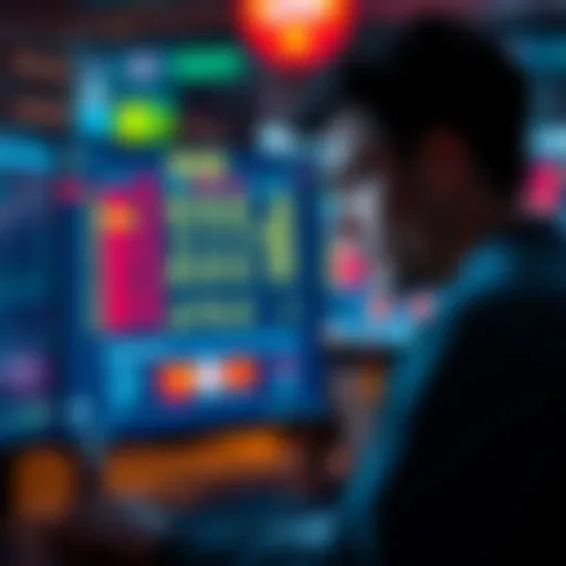 A person with a worried expression gazes at a computer screen displaying gambling results, reflecting on their financial losses.