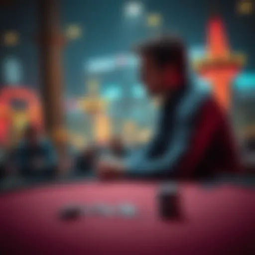 A person sitting alone at a table, looking at a stack of lost chips, symbolizing their fight against gambling addiction