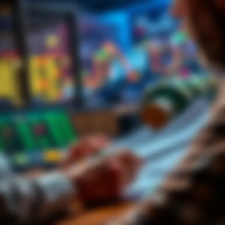 Tax Questions on Gambling Winnings A person looking at tax documents with a calculator and a laptop, discussing gambling winnings and losses.