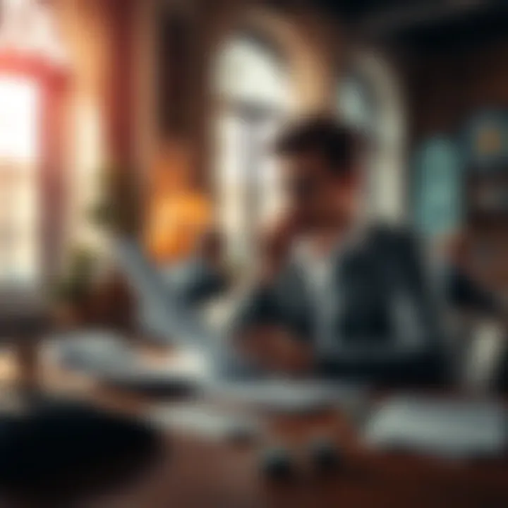 A person sitting at a table with a calculator and papers, looking thoughtfully at tax forms related to gambling winnings.