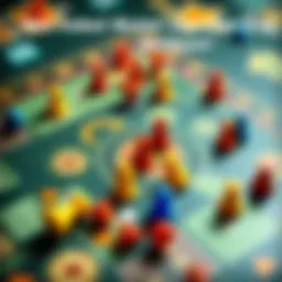 A game board showing a surprising twist in play, with colorful game pieces scattered around, conveying a sense of excitement and unpredictability.