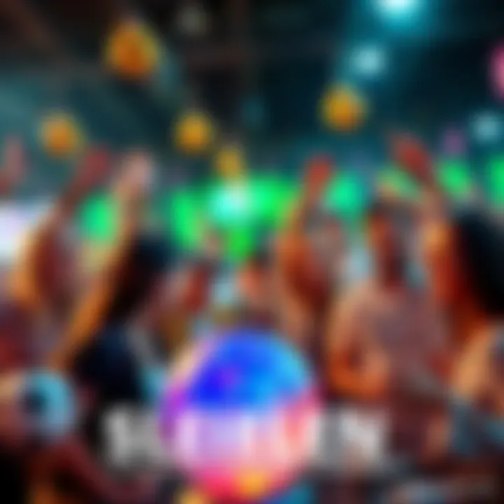 A group of enthusiastic people enjoying various games and activities on a vibrant game day