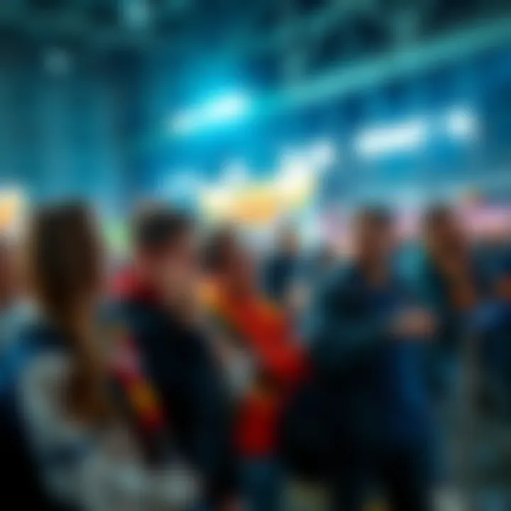 Fans waiting in line for game night tickets, showing excitement and anticipation