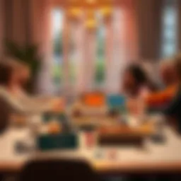 A host arranging invitations for a game night with snacks and board games on a table.