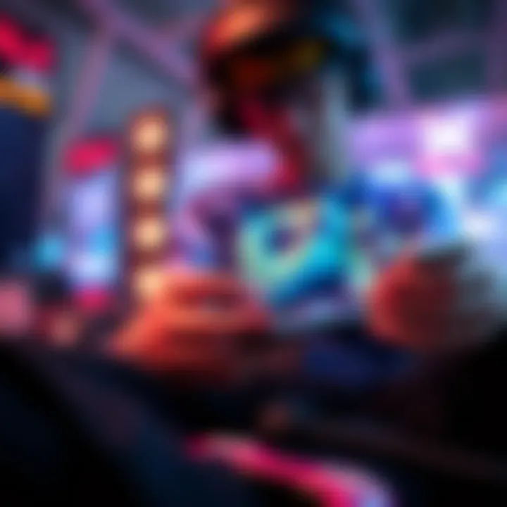 A gamer focused on their phone, exploring various gaming apps to improve skills