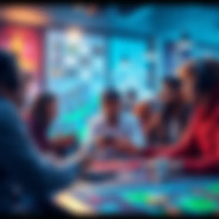 Group of people sharing tips and strategies for gambling in a chat room