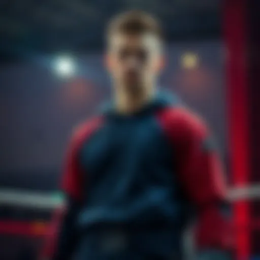 Gamrot stands confidently, preparing for a match, focused and determined.
